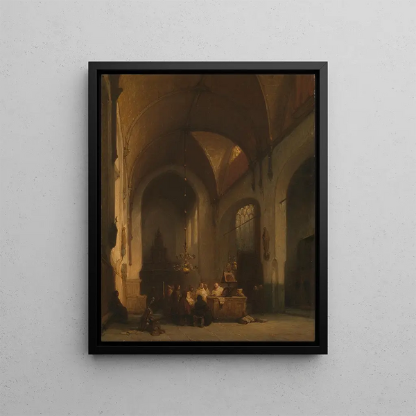 We praise you seven times a day - Johannes Bosboom — framed artwork on a wall