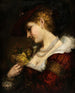 Lady with a bouquet of roses - Johannes Brasch — artwork view
