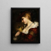 Lady with a bouquet of roses - Johannes Brasch — framed artwork on a wall