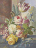 A bouquet of flowers in a basket on a tulip a butterfly in front of a snail - Johannes Christiaan Roedig — artwork view