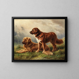 Vigilant Dogs - Johannes Christian Deiker — framed artwork on a wall