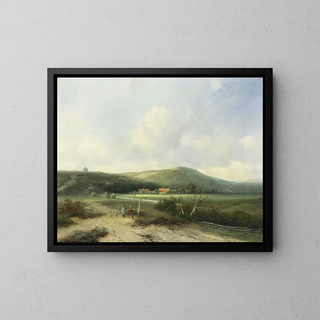 View in the Dunes - Johannes Franciscus Hoppenbrouwers — framed artwork on a wall