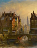 Skaters on a canal in Amsterdam with a view of the Zuiderkerk beyond - Johannes Franciscus Spohler — artwork view
