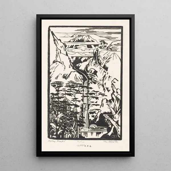 Pente du Merapi - Johannes Frederik Engelbert ten Klooster — framed artwork on a wall