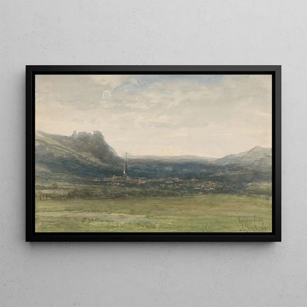 View of Valkenburg, Limbourg - Johannes Gijsbert Vogel — framed artwork on a wall