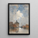 View of the port with ships and a round tower - Johannes Gijsbert Vogel — framed artwork on a wall