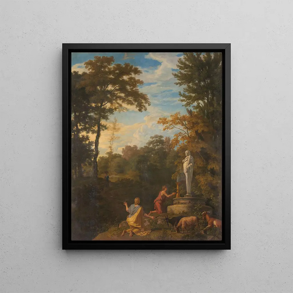 Landscape Arcadian Painting - Johannes Glauber — framed artwork on a wall