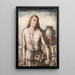 Woman with a shawl - Johannes Greenberg — framed artwork on a wall