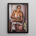 Woman with Mask - Johannes Greenberg — framed artwork on a wall