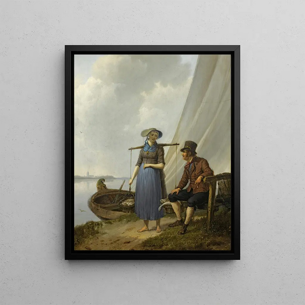 The Flirt - Johannes Hermanus Koekkoek — framed artwork on a wall