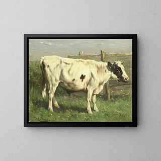 Young Bull - Johannes Hubertus Leonardus de Haas — framed artwork on a wall