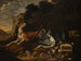 Hunting scene with a dog, a dead heron, a feathered game, a birdcage, and a rifle - Johannes Kuveenis the Elder — artwork view