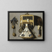 Still life with hunting accessories - Johannes Leemans — framed artwork on a wall