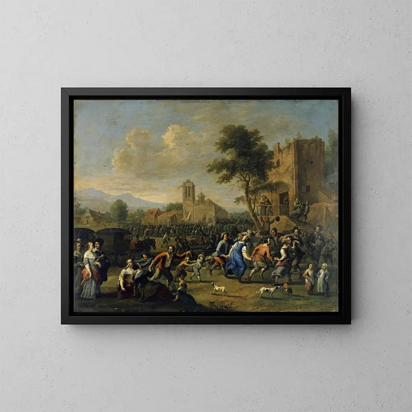Parish Festival - Johannes Lingelbach — framed artwork on a wall