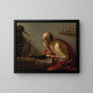 an old alchemist in his study - Johannes Paulus Moreelse — framed artwork on a wall