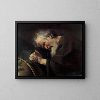 Heraclitus - Johannes Paulus Moreelse — framed artwork on a wall
