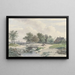 Landscape with Small Bridge and Figures in Front of a Farm - Johannes Warnardus Bilders — framed artwork on a wall