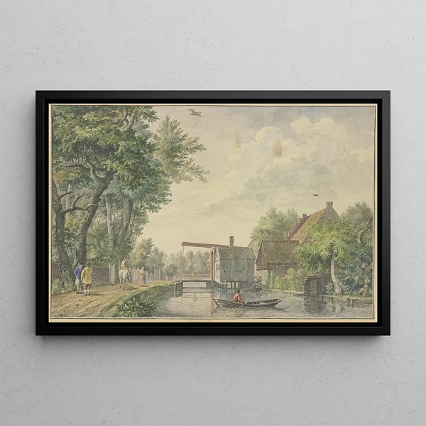 View of Bamburgh - Johannes de Bosch — framed artwork on a wall