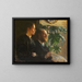 Self-portrait with palette in hand and wife Martha - Johansen Viggo — framed artwork on a wall