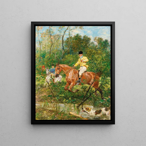 The Jump of the Stream - John Lewis Brown — framed artwork on a wall