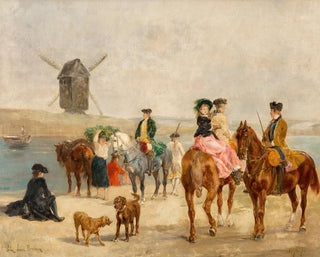 Waiting for the ferry - John Lewis Brown — artwork view