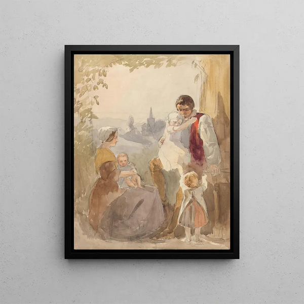 Family Group Painting - John Absolon — framed artwork on a wall