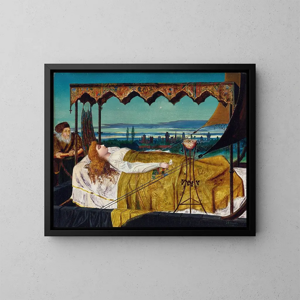 Elaine - John Atkinson Grimshaw — framed artwork on a wall