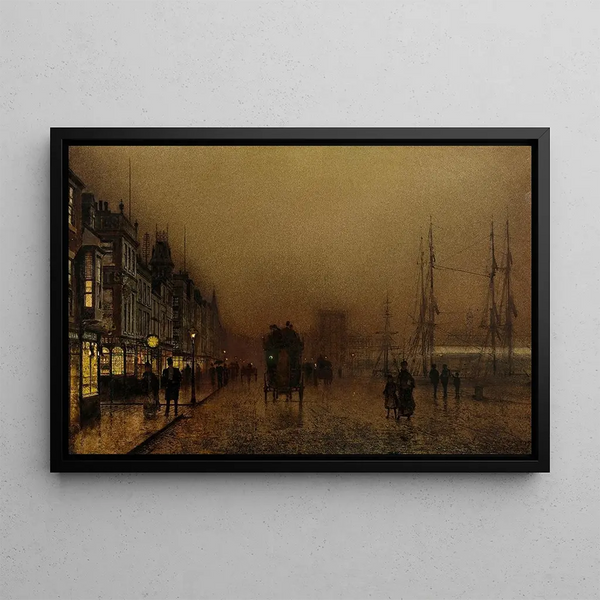 Docks de Glasgow - John Atkinson Grimshaw — framed artwork on a wall