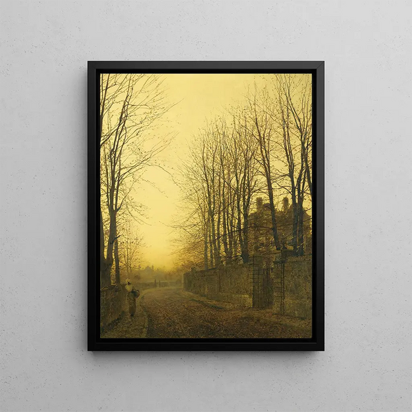 Fin de l'automne - John Atkinson Grimshaw — framed artwork on a wall