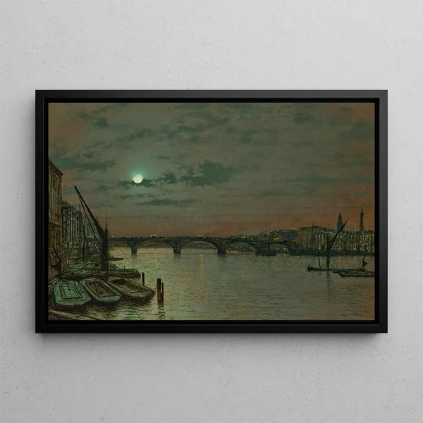 The London Bridge - John Atkinson Grimshaw — framed artwork on a wall