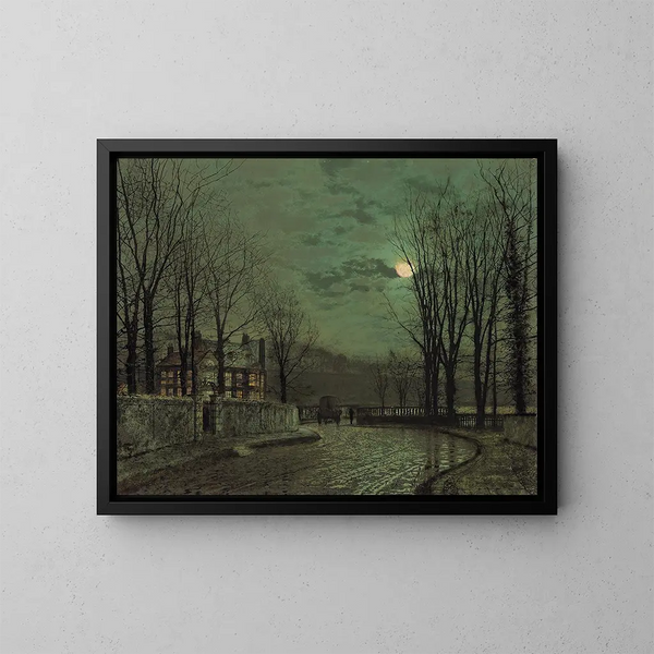 November Moon - John Atkinson Grimshaw — framed artwork on a wall