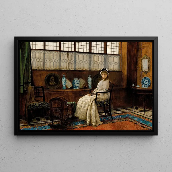 La berceuse - John Atkinson Grimshaw — framed artwork on a wall
