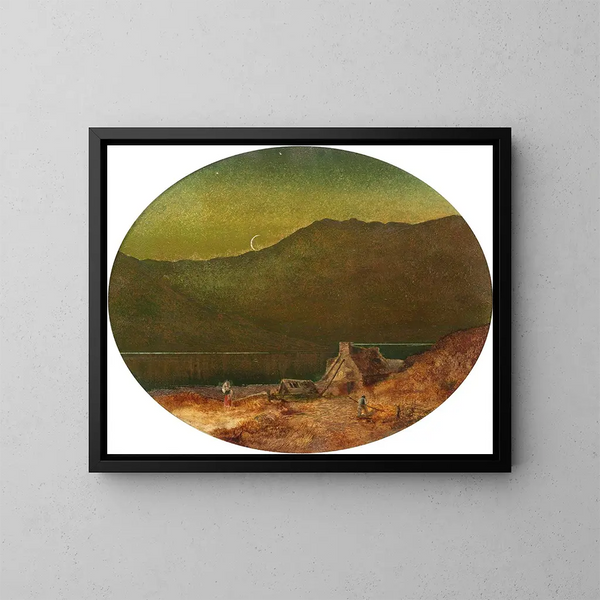 The Crescent - John Atkinson Grimshaw — framed artwork on a wall
