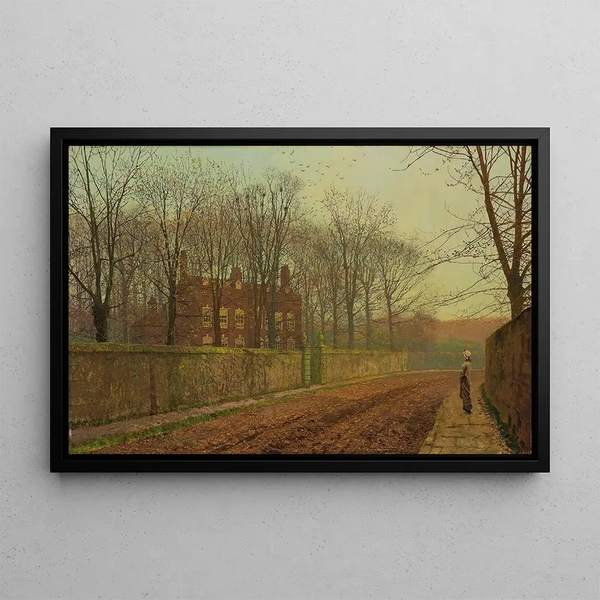 La Rookery - John Atkinson Grimshaw — framed artwork on a wall
