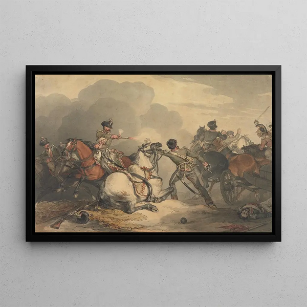 A Battle Scene - John Augustus Atkinson — framed artwork on a wall