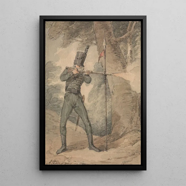 a shooting training session - John Augustus Atkinson — framed artwork on a wall