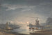 Moonlight over the river near Bruges - John Berney Crome — artwork view