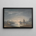 Moonlight over the river near Bruges - John Berney Crome — framed artwork on a wall