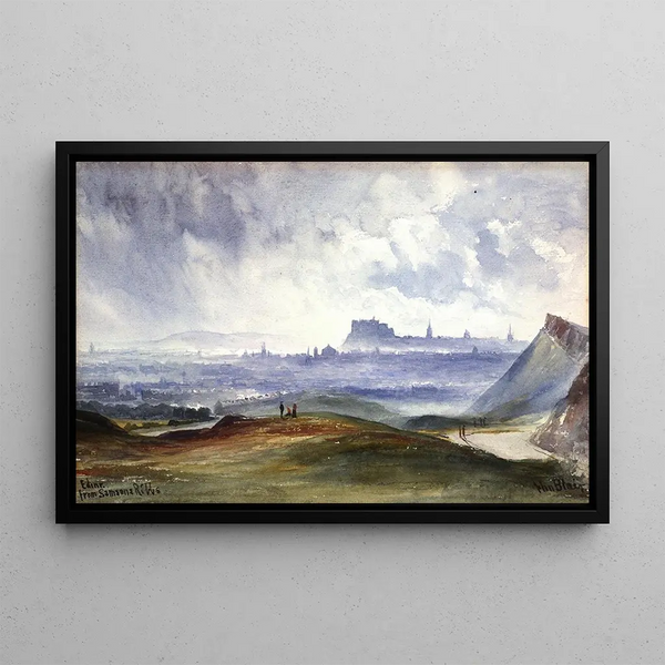 Edinburgh from Samsons Ribs - John Blair — framed artwork on a wall