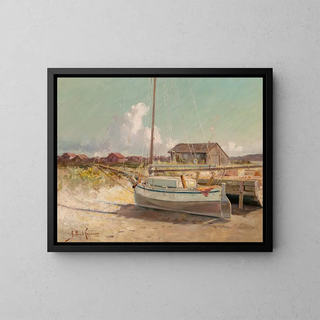 Dock Basin - John Bond Francisco — framed artwork on a wall
