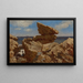 Anse rocheuse avec rocher en équilibre - John Bradley Hudson — framed artwork on a wall