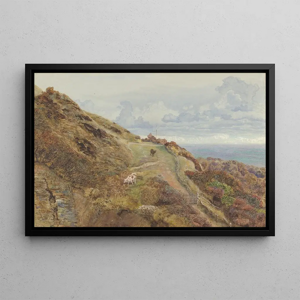 Bonchurch Downs - John Brett — framed artwork on a wall