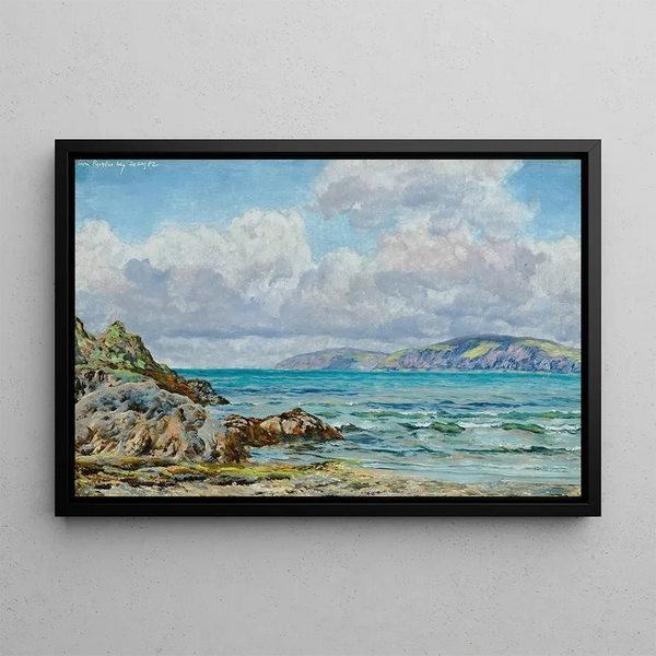 Bay of CwmyrEglwys - John Brett — framed artwork on a wall
