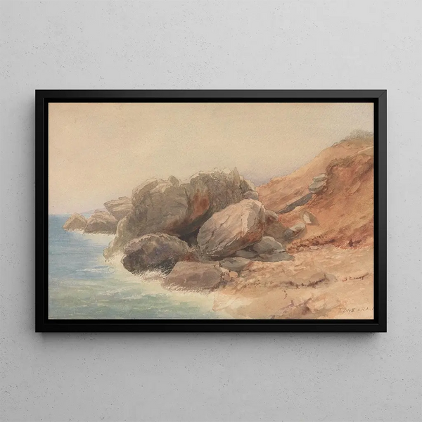 Study of Rocks - John Brett — framed artwork on a wall