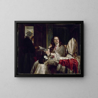 The Valentine's Morning - John Callcott Horsley — framed artwork on a wall