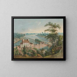 The waterworks in Fairmount Park in Philadelphia - John Caspar Wild — framed artwork on a wall