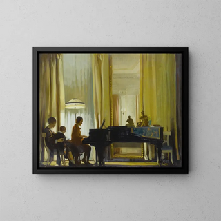 The recital hall of the townhouse - John Christen Johansen — framed artwork on a wall