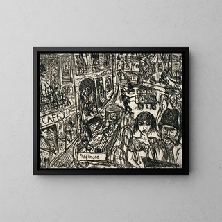 Gadeliv à Nørrebro - John Christensen — framed artwork on a wall