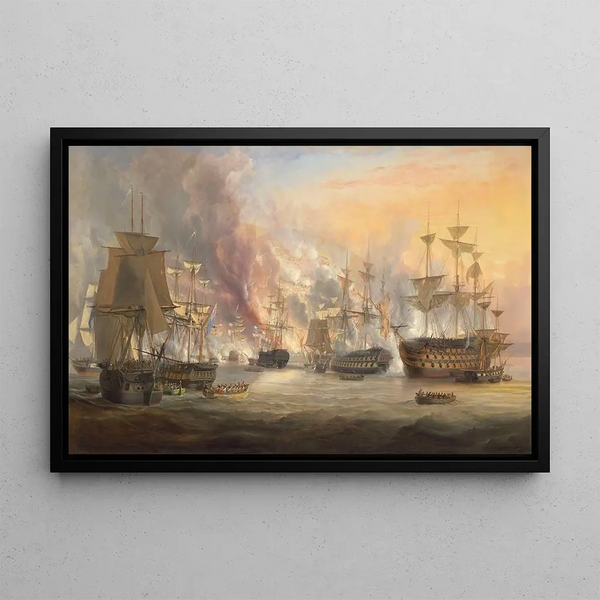 Le bombardement d'Alger 27 août 1816 - John Christian Schetky — framed artwork on a wall