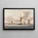 an English frigate and other ships in the Solent off Calshot Castle - John Cleveley the Younger — framed artwork on a wall